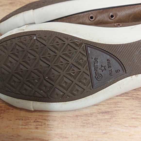 Converse brown leather converse women's  sz 6 - Picture 8 of 10